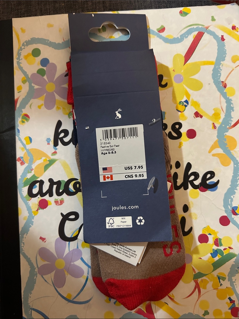 Joules Reindeer Festive Socks - Picture 4 of 5